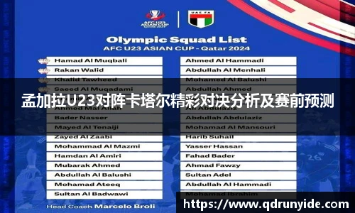 孟加拉U23对阵卡塔尔精彩对决分析及赛前预测